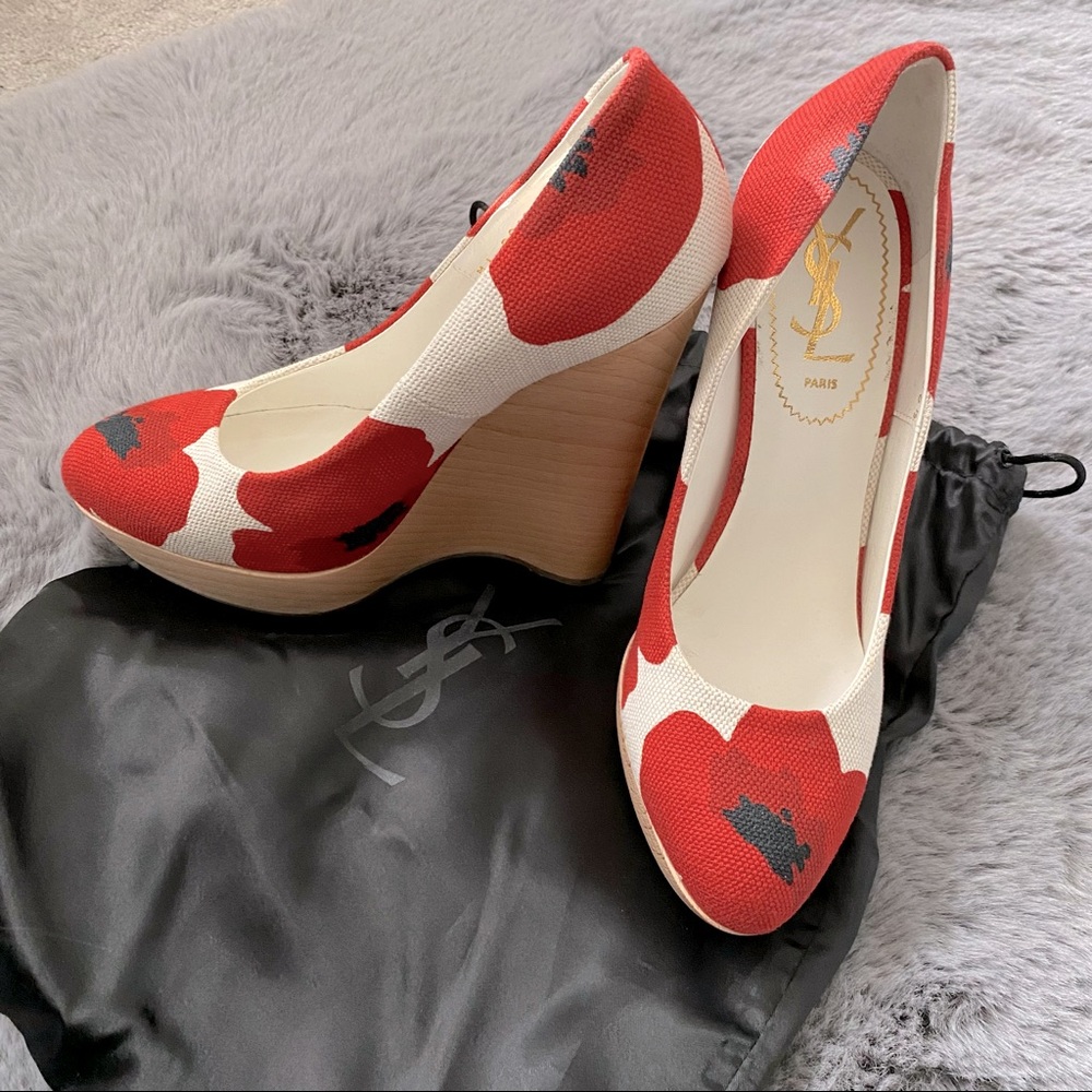 Yves Saint Laurent Maryna Poppy wedges 36.5
